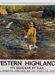 Salmon Fishing in the Western Highlands (1935) Railway Poster