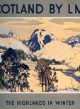 The Highlands in Winter (1924) Railway Poster